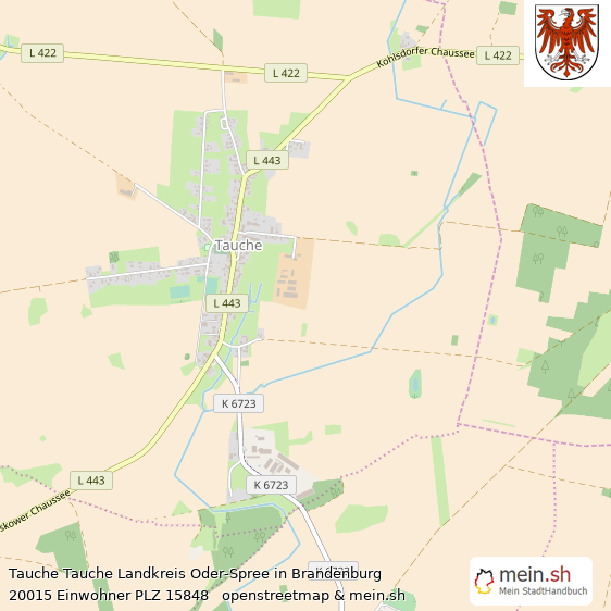 Tauche Tauche Landkreis Oder-Spree Lageplan © Openstreetmap Contributors Tauche Tauche Lageplan